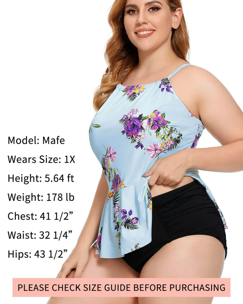 Plus Size Pendulum Tankini - AS ROSE RICH