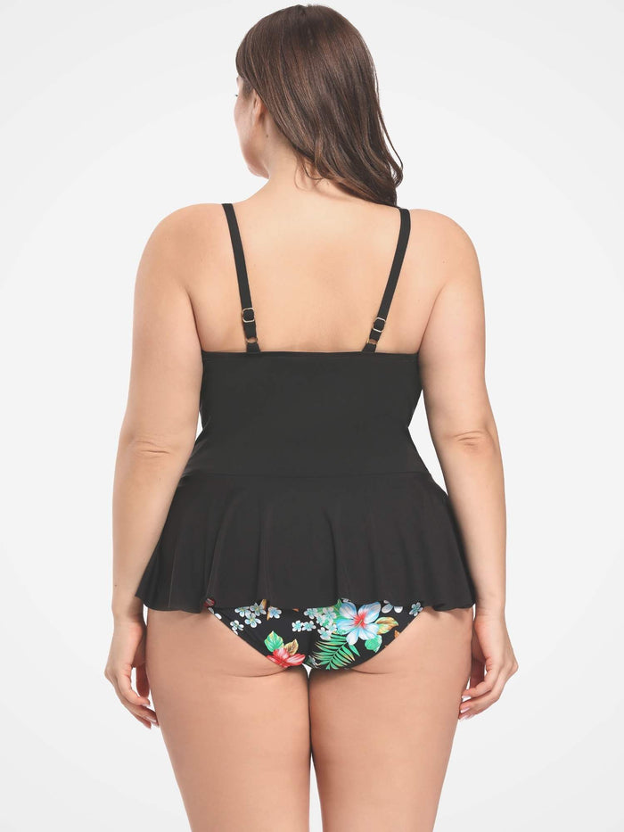 Plus Size Pendulum Tankini - AS ROSE RICH