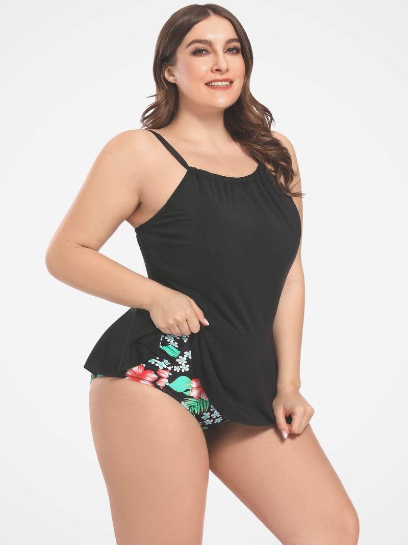 Plus Size Pendulum Tankini - AS ROSE RICH