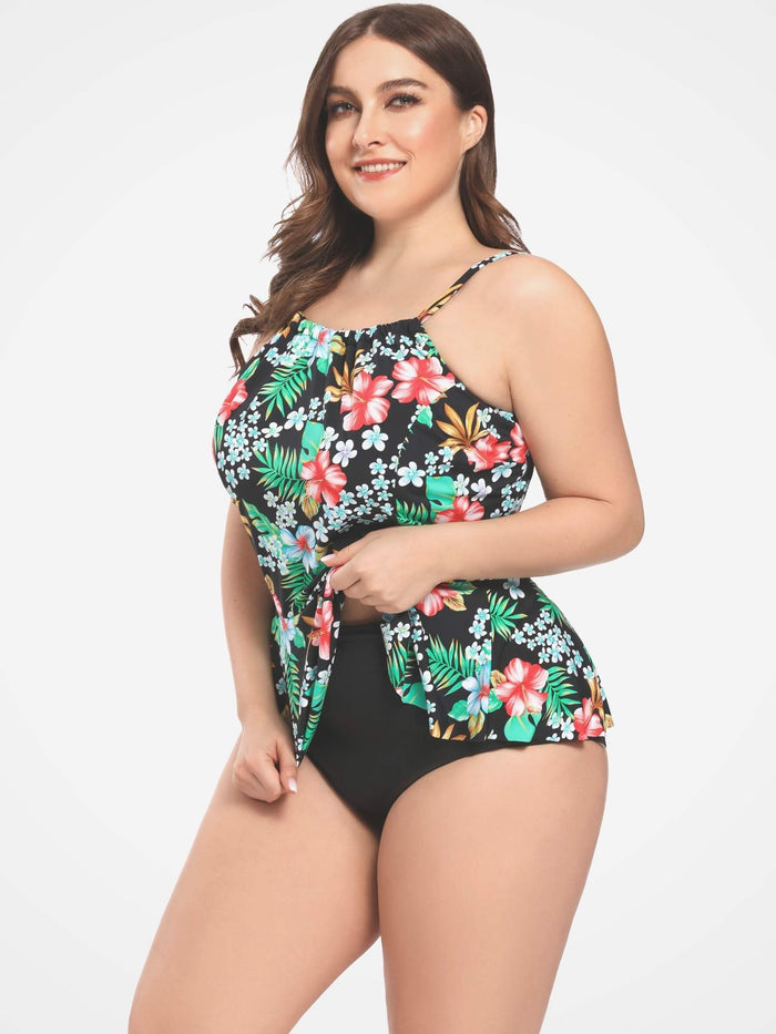 Plus Size Pendulum Tankini - AS ROSE RICH