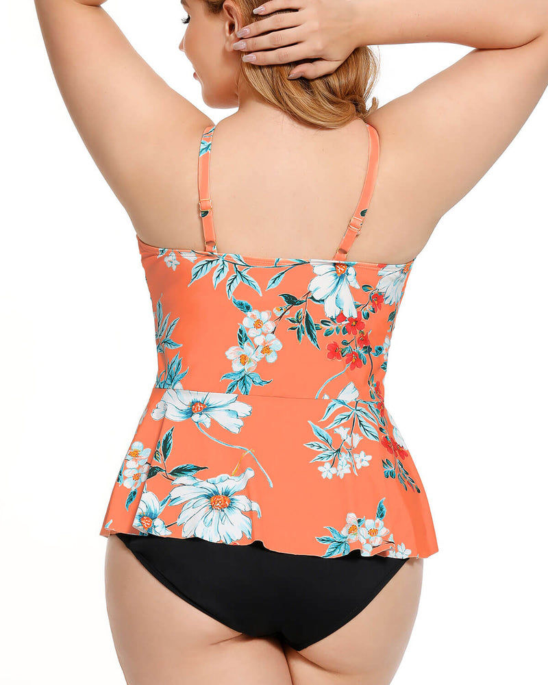 Plus Size Pendulum Tankini - AS ROSE RICH