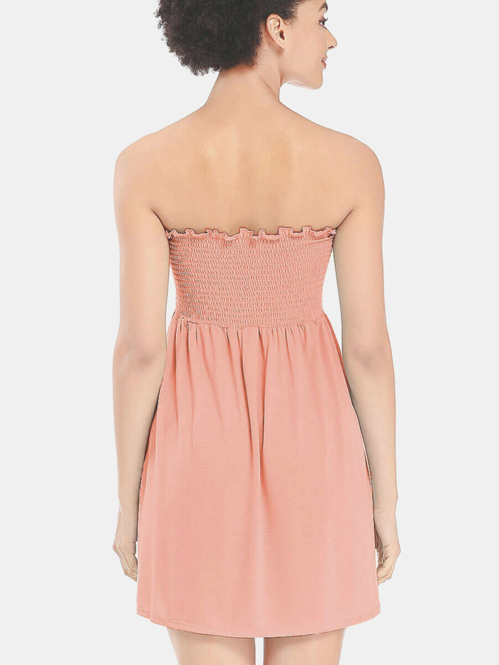 Strapless Slip On Beach Dress - AS ROSE RICH