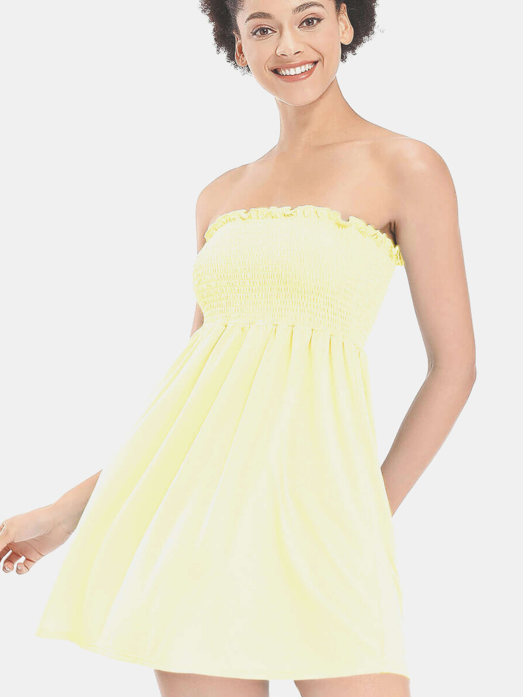 Strapless Slip On Beach Dress - AS ROSE RICH