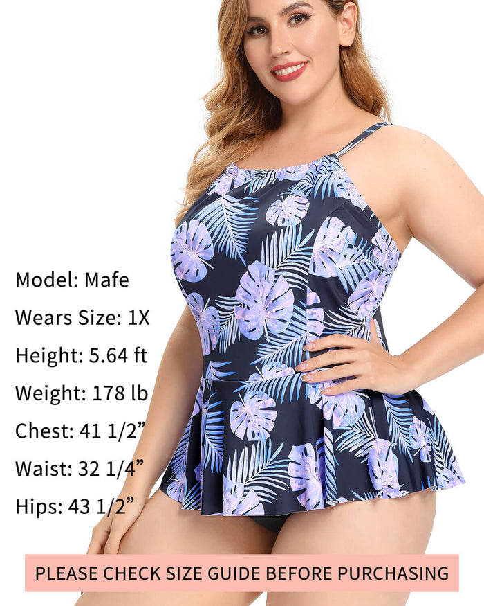 Plus Size Pendulum Tankini - AS ROSE RICH