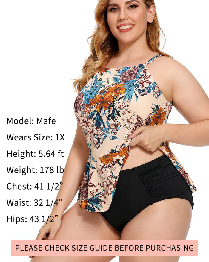 Plus Size Pendulum Tankini - AS ROSE RICH