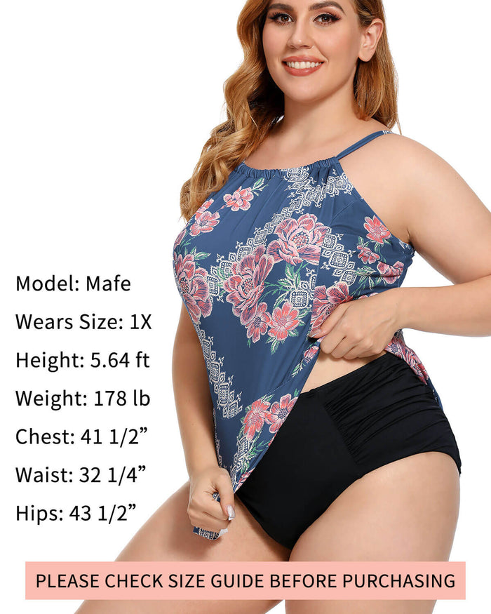 Plus Size Pendulum Tankini - AS ROSE RICH